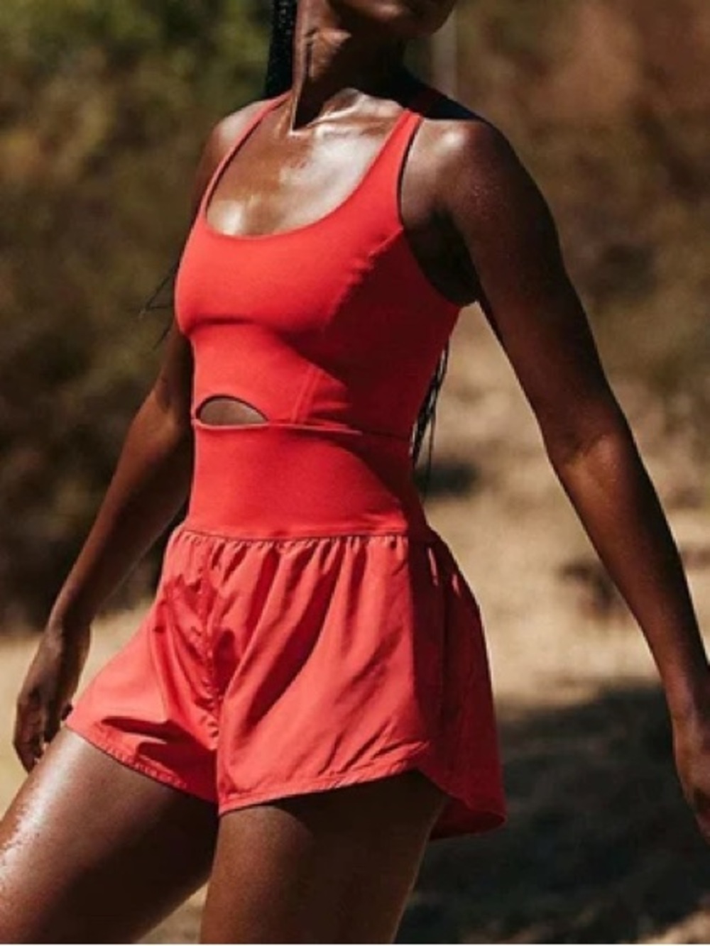 FP Movement Righteous Runsie Red Athletic Romper Size Medium